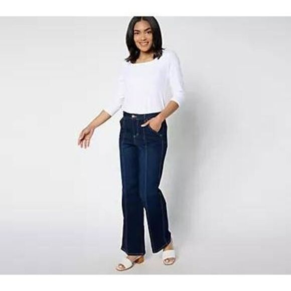 Belle by Kim Gravel Size 18 TripleLuxe Reg Denim Seamed to Perfection Jean - Picture 11 of 11